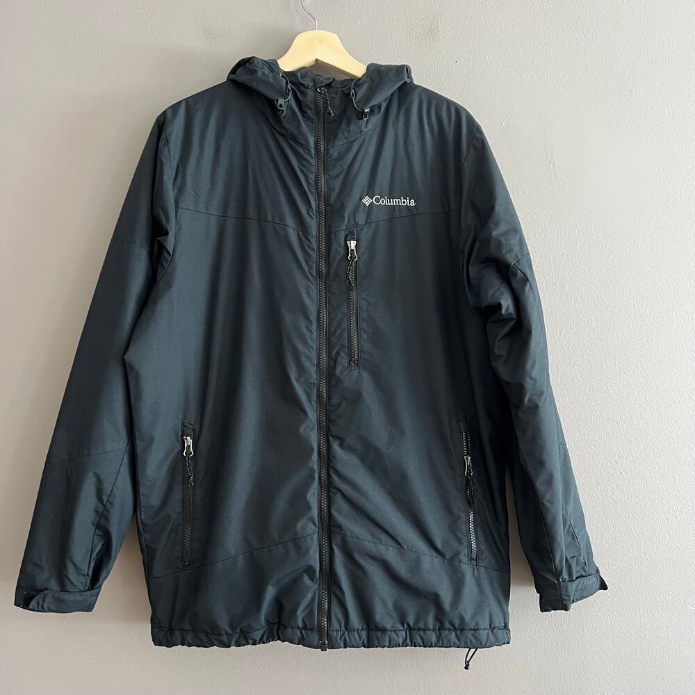 Columbia Men’s Thermal Coil Hooded Jacket Full Zip Black Size Small